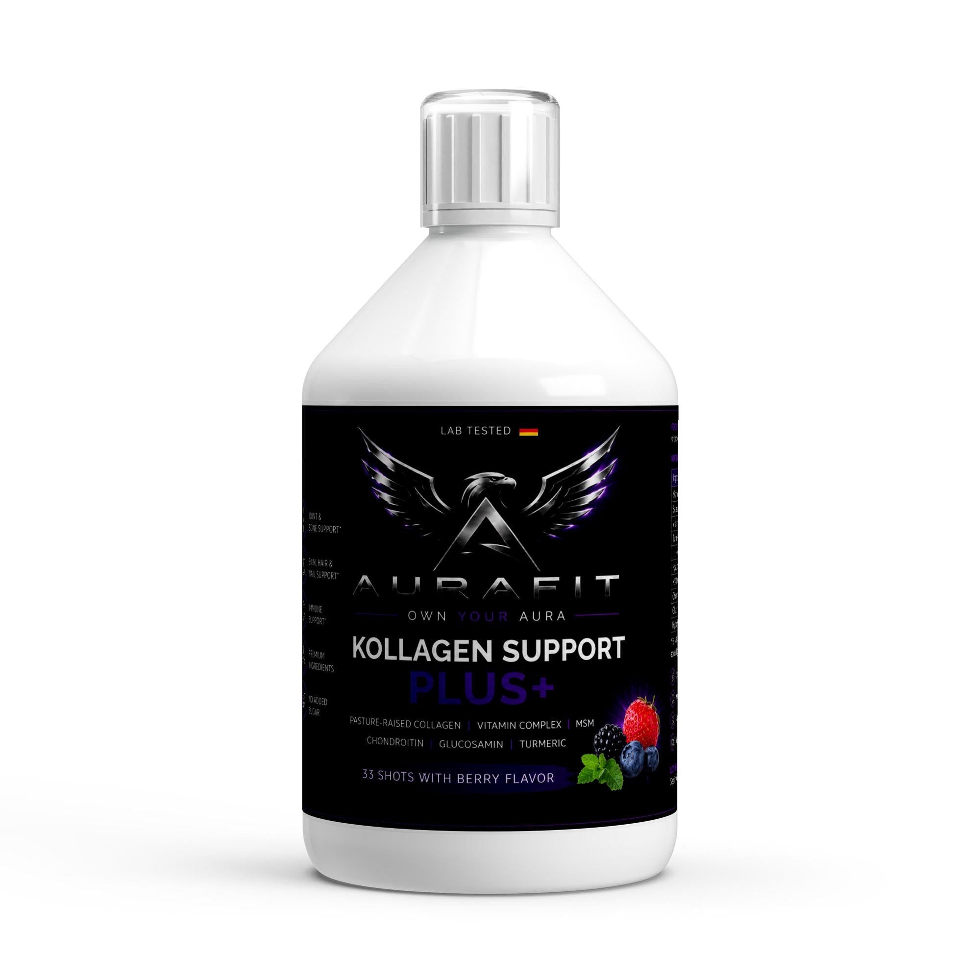 Collagen Support PLUS+ Shots (1500 DA) - Wild Berry - 500ml